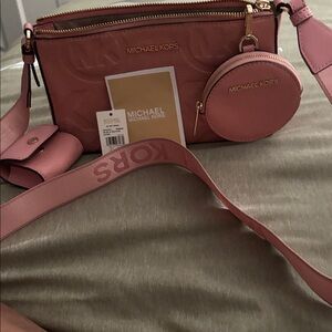 Michael Kors Pink Crossbody Bag with Coin Pouch